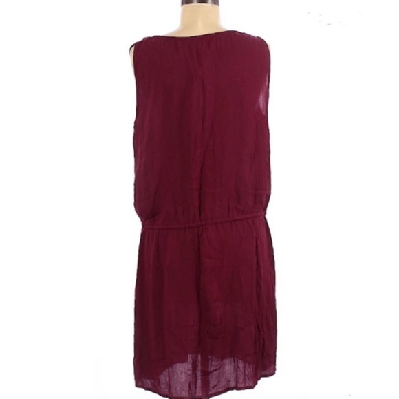 Gap Factory Burgundy Sleeveless Vneck Dress Rayon - Picture 2 of 4